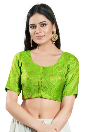 Picture of Resplendent Brasso Yellow Green Designer Blouse