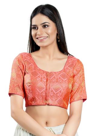 Picture of Alluring Brasso Indian Red Designer Blouse