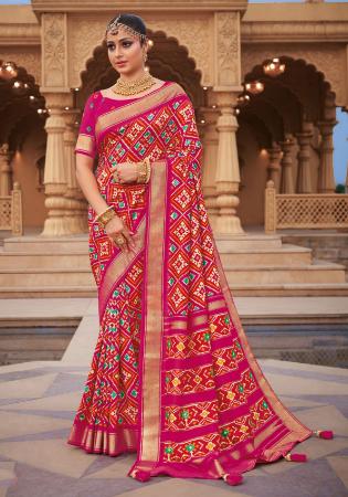 Picture of Amazing Silk Medium Violet Red Saree