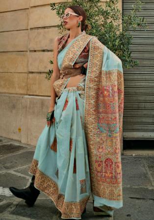 Picture of Fine Silk Dark Sea Green Saree