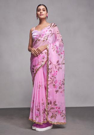 Picture of Appealing Organza Thistle Saree