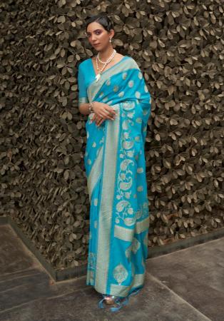 Picture of Sublime Chiffon Deep Sky Blue Saree