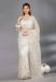 Picture of Shapely Georgette & Net White Smoke Saree