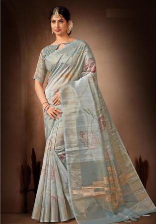 Picture of Marvelous Organza Dark Grey Saree