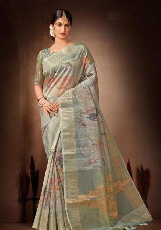 Picture of Shapely Organza Grey Saree