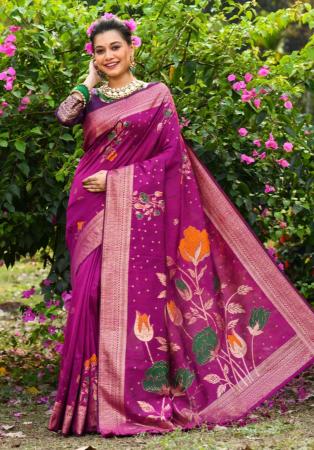 Picture of Wonderful Silk Medium Orchid Saree