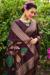 Picture of Nice Silk Dark Olive Green Saree