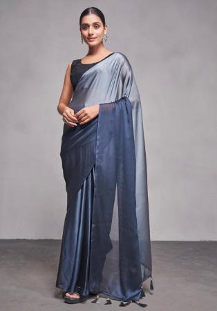 Picture of Classy Silk Dark Slate Grey Saree