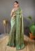 Picture of Beautiful Silk Dark Olive Green Saree