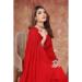 Picture of Pretty Georgette Dark Red Saree