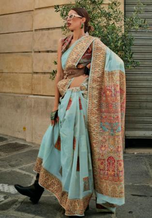 Picture of Lovely Silk Sky Blue Saree