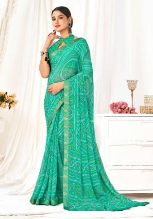 Picture of Alluring Chiffon Dark Cyan Saree