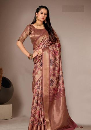 Picture of Beauteous Silk Dark Khaki Saree