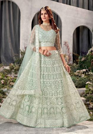 Picture of Beauteous Net Silver Lehenga Choli