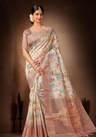 Picture of Graceful Organza Rosy Brown Saree