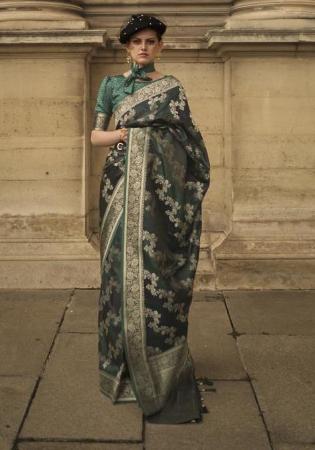 Picture of Sublime Silk Dark Slate Grey Saree