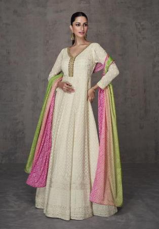 Picture of Magnificent Georgette Tan Anarkali Salwar Kameez