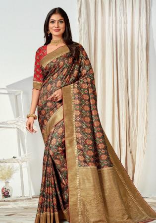 Picture of Bewitching Silk Rosy Brown Saree