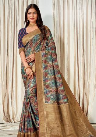 Picture of Shapely Silk Slate Grey Saree