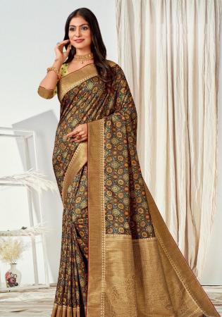 Picture of Pretty Silk Dim Gray Saree