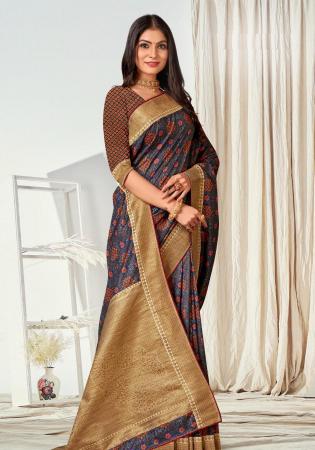 Picture of Radiant Silk Dim Gray Saree