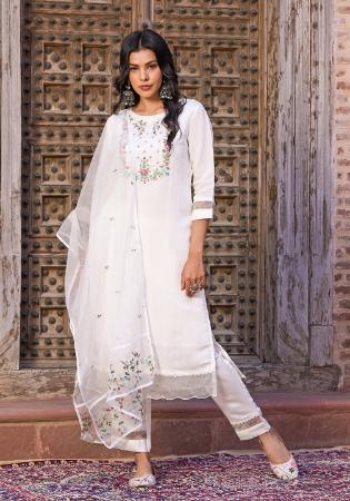 Picture of Delightful Chiffon White Readymade Salwar Kameez