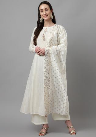 Picture of Gorgeous Cotton Off White Readymade Salwar Kameez