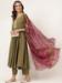 Picture of Cotton Dark Olive Green Readymade Salwar Kameez