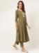 Picture of Cotton Dark Olive Green Readymade Salwar Kameez