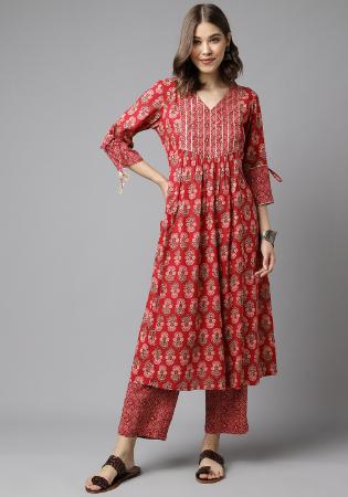 Picture of Splendid Crepe Fire Brick Kurtis & Tunic