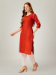 Picture of Appealing Cotton Fire Brick Kurtis & Tunic