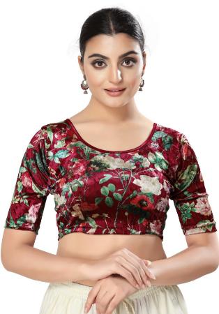 Picture of Amazing Chiffon Maroon Designer Blouse