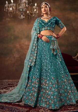 Picture of Statuesque Silk Light Slate Grey Lehenga Choli