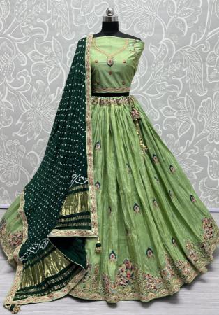 Picture of Sightly Silk Dark Sea Green Lehenga Choli