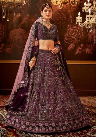 Picture of Splendid Silk Midnight Blue Lehenga Choli