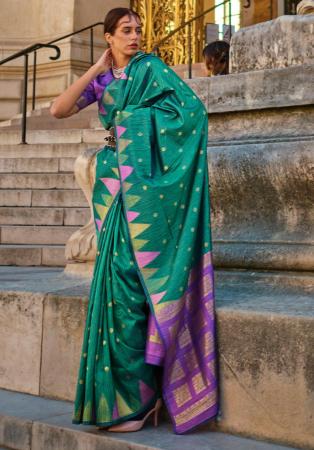 Picture of Amazing Silk Teal Saree