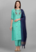 Picture of Cotton Medium Aqua Marine Readymade Salwar Kameez