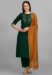 Picture of Cotton Dark Olive Green Readymade Salwar Kameez