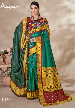 Picture of Superb Georgette Forest Green Saree