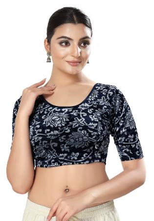 Picture of Elegant Georgette Navy Blue Designer Blouse