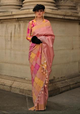 Picture of Sublime Silk Pale Violet Red Saree