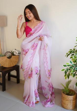Picture of Bewitching Organza Plum Saree