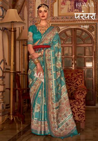 Picture of Well Formed Silk Cadet Blue Saree