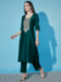 Picture of Gorgeous Cotton & Silk Teal Readymade Salwar Kameez