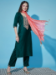 Picture of Gorgeous Cotton & Silk Teal Readymade Salwar Kameez