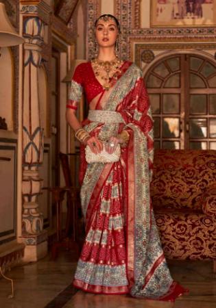 Picture of Fine Silk Dark Red Saree