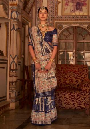 Picture of Shapely Silk Indigo Saree