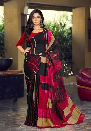 Picture of Classy Satin & Silk Black Saree