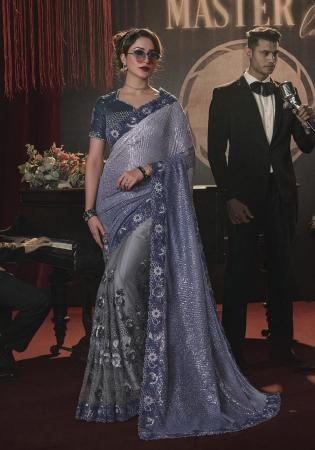 Picture of Gorgeous Silk Slate Grey Saree