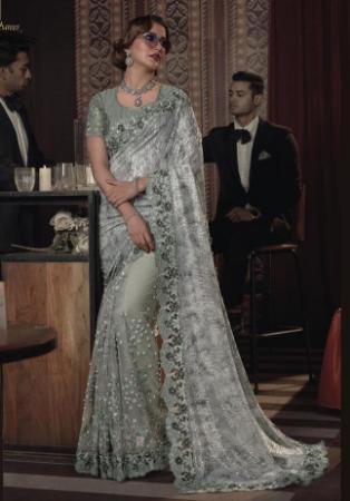 Picture of Pleasing Silk Dim Gray Saree